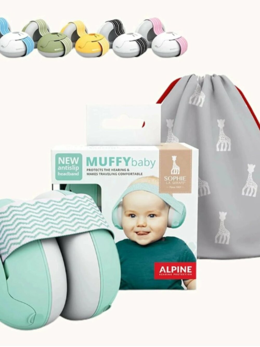 ALPINE - Muffy Baby Ear Muffs Noise Protection - Teal Sophie la Girafe - NWOT